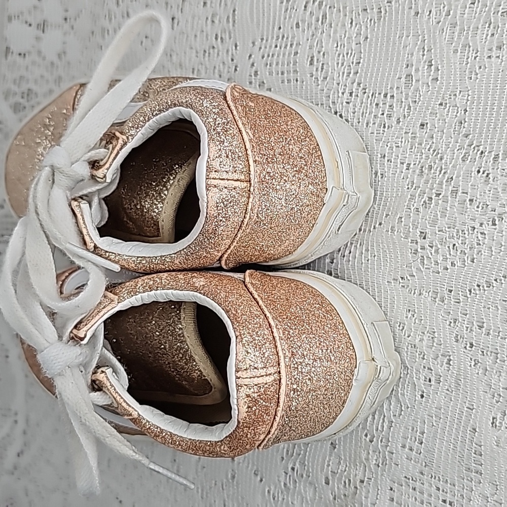 Vans Old Skool V Amberlight skate glitter gold shoes sz 13 Toddler - Picture 5 of 6